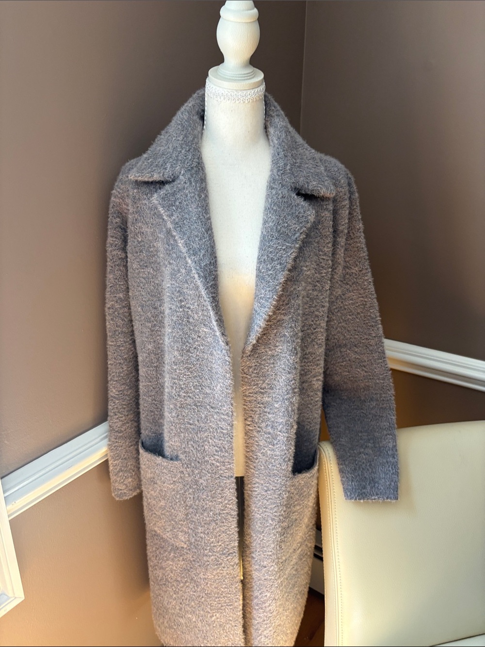 Cyrus Teddy Coat in Heather Gray - Picture 3 of 8
